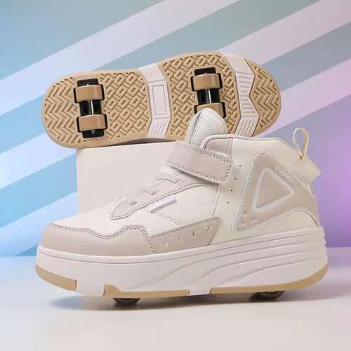 Boys and Girls Roller Skate Shoes Fashion Casual Sports Children 4-Wheels Sneakers for Kids Gift Nice Footwear