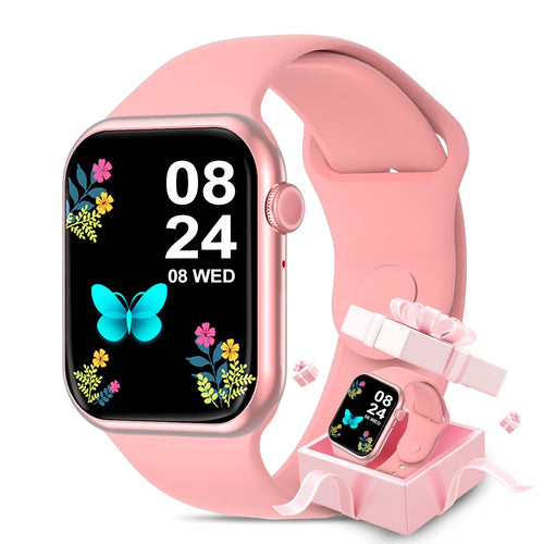 Smartwatch for Women, 1.75β Smart Watch for Android/Iphone, Make/Receive Calls/Message Alerts/Ip67 Waterproof Outdoor Fitness Tracker Smartwatch (Pink)