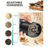 Electric Rechargeable Salt & Pepper Grinder Set | Gravity Spice Mill | Adjustable | 1 or 2 Pack