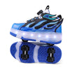 Kids USB Rechargeable LED Roller Skate Shoes | 4-Wheel Light-Up Sneakers for Boys & Girls