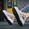 2023 New Fashion Casual Adult 4 Wheels Roller Skates Shoes Kids Boys Girls Sliding Sport Deformation Sneakers Footwear Game Gift