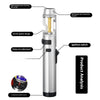 Powerful Metal Jet Torch Lighter | Windproof Refillable Gas | BBQ Cigar Cooking | Men's Gift