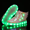 Children's Led Light Roller Skate Shoes Kids Casual Sport 4 Wheels with Brake Sneaker Girl Boy Wing Boots Birthday Gift Footwear