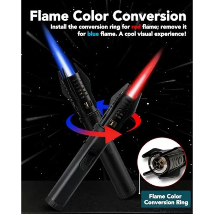 Lightsaber Torch Lighter | Butane Refillable | Adjustable Windproof Flame | Safety Lock | BBQ & Kitchen
