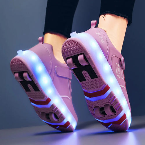 Roller Skate Shoes Kid 4 Wheels Sneaker Children Girl Fashion Gift Sports Casual Led Lighted Up Footwear Boy Boots