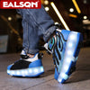 Roller Sneakers for Kids Light Up Shoes Boys Girls 4 Wheel Sneakers USB LED Skate Shoes Size 29-39