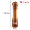 Manual Solid Wood Salt & Pepper Grinder | 6" & 8" | Adjustable Ceramic Grinder | Kitchen Cooking Tool
