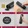 Electric Rechargeable Salt & Pepper Grinder Set | Gravity Spice Mill | Adjustable | 1 or 2 Pack