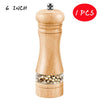 Manual Solid Wood Salt & Pepper Grinder | 6" & 8" | Adjustable Ceramic Grinder | Kitchen Cooking Tool