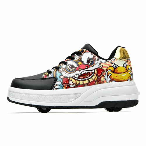 Kids Roller Skates Shoes Led Flash Footwear Gift With 4 Wheels Luminous LED Child Boys Girls Sliding Deformed Sneakers Shoes