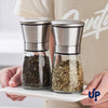 Stainless Steel & Glass Pepper Grinder | 180/200ml Spice Bottle | Manual Spice Mill | Kitchen Gadget