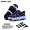 Men's Detachable 4 Wheel Roller Skates Shoes New Sneakers With LED For Men Quality Boys Skating Skates Shoes With Wheels