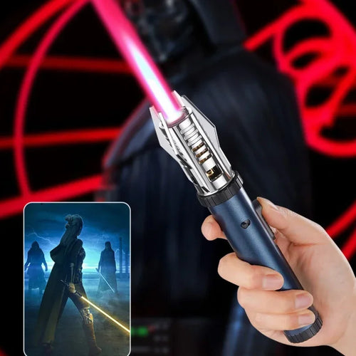 Long Style Welding Gun Gas Lighter | 360° Metal Outdoor | Red & Blue Flame | Refillable Butane