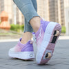 New Deform Sneakers With Wheels Roller Skate 2 Wheels Shoes Skates Outdoor Sliding Sport Footwear Gift For Teenager Girls Boys