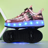 Roller Skate Shoes Children Boys Girls Gift Toys Games Kids 2 Wheels Sneakers Student Outdoor Casual Sports Lighted Footwear
