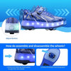 Boys Girls Sports Shoes with Wheels and LED Flashing Rechargeable Roller Skates Retractable Shoes Good for Birthday Gift