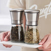 180/200ml Stainless Steel & Glass Salt & Pepper Grinder | Manual Household Kitchen Gadget