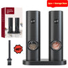 Electric Rechargeable Salt & Pepper Grinder Set | Gravity Spice Mill | Adjustable | 1 or 2 Pack