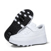 Roller Skate Shoes Kids Spring 2023 Fashion Casual Sports Children 2 Wheels Sneakers Boys Girls Gift Game Toys White Footwear