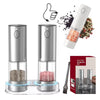 USB Rechargeable Automatic Pepper & Salt Grinder | Adjustable Coarseness Spice Mill | 1 or 2 Pack