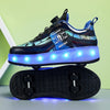 Roller Skate Shoes Children Boys Girls Gift Toys Games Kids 2 Wheels Sneakers Student Outdoor Casual Sports Lighted Footwear