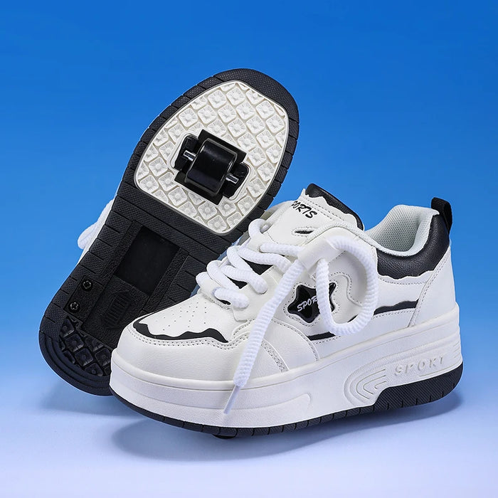 Kids Roller Skate Shoes Fashion Casual Sports Children 4-Wheels Sneakers for Boys and Girls Gift Nice Footwear Christmas gift