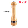 Manual Solid Wood Salt & Pepper Grinder | 6" & 8" | Adjustable Ceramic Grinder | Kitchen Cooking Tool