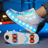 Children's Led Light Roller Skate Shoes Kids Casual Sport 4 Wheels with Brake Sneaker Girl Boy Wing Boots Birthday Gift Footwear