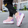 Children Kids Roller Skates Shoes Deformation Unisex Parkour Wheel Sneaker For Boys Girls Footwear Outdoor Trendy Casual Walking