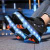 Children's Led Light Roller Skate Shoes Kids Casual Sport 4 Wheels with Brake Sneaker Girl Boy Wing Boots Birthday Gift Footwear