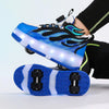 Kids USB Rechargeable LED Roller Skate Shoes | 4-Wheel Light-Up Sneakers for Boys & Girls