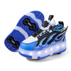 Kids USB Rechargeable LED Roller Skate Shoes | 4-Wheel Light-Up Sneakers for Boys & Girls