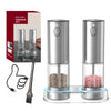 USB Rechargeable Automatic Pepper & Salt Grinder | Adjustable Coarseness Spice Mill | 1 or 2 Pack