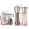 180/200ml Stainless Steel & Glass Salt & Pepper Grinder | Manual Household Kitchen Gadget