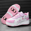 Kids Roller Skate Shoes | 4-Wheel Fashion Casual Sneakers | Boys & Girls Gift | Outdoor Sport Footwear