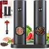 Electric Rechargeable Salt & Pepper Grinder Set | Gravity Spice Mill | Adjustable | 1 or 2 Pack