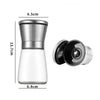 180/200ml Stainless Steel & Glass Salt & Pepper Grinder | Manual Household Kitchen Gadget