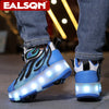 Roller Sneakers for Kids Light Up Shoes Boys Girls 4 Wheel Sneakers USB LED Skate Shoes Size 29-39