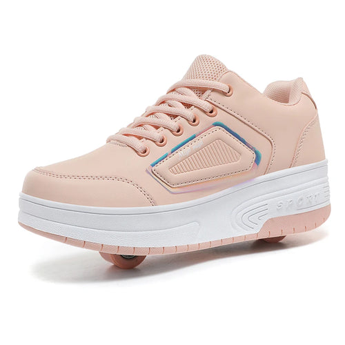2 Wheels Roller Skate Shoes Light Up LED Adjustable Sports Sneakers Children Outdoor Skating Footwear Beginner Safety Gift