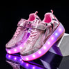 Roller Skate Shoes Kids Snickers With Wheels Children Rollerskates Fashion Outdoor Sports Shoes Girls Boys Gifts For Kids