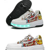 Kids Roller Skates Shoes Led Flash Footwear Gift With 4 Wheels Luminous LED Child Boys Girls Sliding Deformed Sneakers Shoes