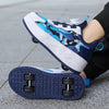 Children Kids Roller Skates Shoes Deformation Unisex Parkour Wheel Sneaker For Boys Girls Footwear Outdoor Trendy Casual Walking