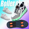Children's Four-Wheel LED Light Walking Shoes Double Row Roller Skates Ice Skate Shoes Unisex Kids' Wheeling Footwear