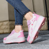 Kids Roller Skate Shoes | 4-Wheel Fashion Casual Sneakers | Boys & Girls Gift | Outdoor Sport Footwear
