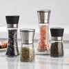 180/200ml Stainless Steel & Glass Salt & Pepper Grinder | Manual Household Kitchen Gadget