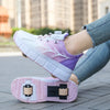 New Deform Sneakers With Wheels Roller Skate 2 Wheels Shoes Skates Outdoor Sliding Sport Footwear Gift For Teenager Girls Boys