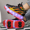 Roller Sneakers Kid Sport Gym Footwear Roller Skates 4 Wheels USB Charge Illuminated Shoes Boys Girls Casual Skateboard Shoes