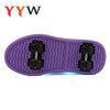 LED Light-Up Kids Roller Skate Shoes | Detachable 4-Wheel Deformation Sneakers