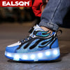Roller Sneakers for Kids Light Up Shoes Boys Girls 4 Wheel Sneakers USB LED Skate Shoes Size 29-39